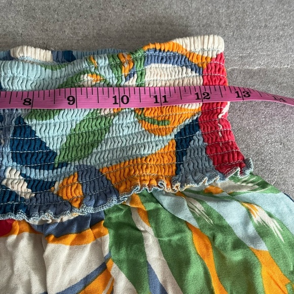 [L] Goa Beachwear By Japna Red Orange Palazzo Jumpsuit wide leg Tropical smock - Picture 6 of 8